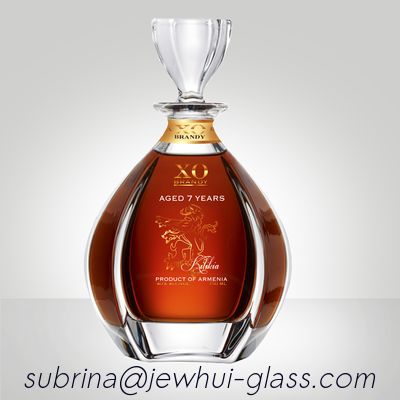 kaufen Clear Empty  XO, brandy ,  Vodka Liquor Gin Rum Tequila Whisky Brandy Spirit Glass Bottle With Solid Glass Stoppers Online-Herstellung