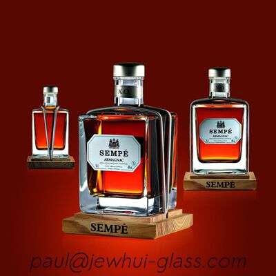 kaufen Super Flint Diamantschliff Glas Karaffe, XO, Brandy, Wodka, Likör, Gin, Rum, Tequila, Whisky, Brandy Spirituosen Glasflasche mit massivem Glasstopfen Online-Herstellung