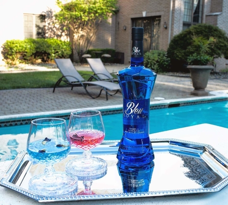 Guter Preis Soem-Tequila-Glas füllen vollen blauen überzogenen Siebdruck ab Online