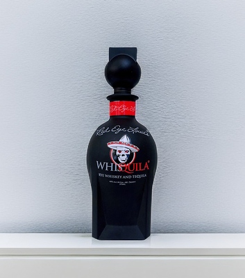 Guter Preis Tequila-Glas-Flasche Soems 375ml/schwarzer überzogener Siebdruck-/Glasstopper Online