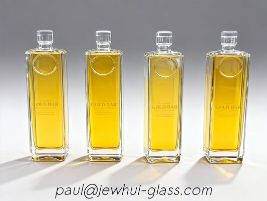 Guter Preis 750ml Gold Bar Premium Klarglas-Whiskeyflasche Online