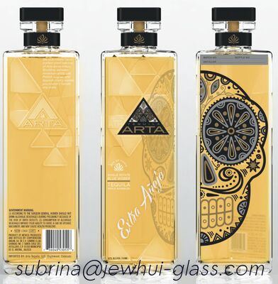 Guter Preis Extra Enejo, Reposado, Silberne Tequila Glasflasche, Super Flint Glasflasche mit Glasverschlüssen Online