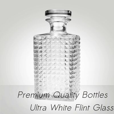 Guter Preis Super Flint Diamantschliff Glas Karaffe, XO, Brandy, Wodka, Likör, Gin, Rum, Tequila, Whisky, Brandy Spirituosen Glasflasche mit massivem Glasstopfen Online