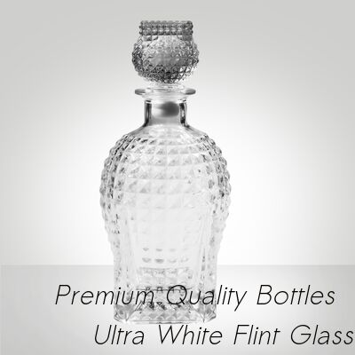Guter Preis Super Flint Diamantschliff Glas Karaffe, XO, Brandy, Wodka, Likör, Gin, Rum, Tequila, Whisky, Brandy Spirituosen Glasflasche mit massivem Glasstopfen Online
