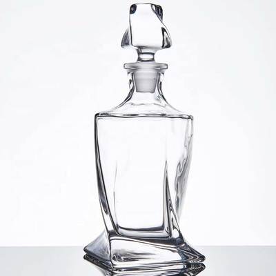 Guter Preis Klarer Alkohol-Glasdekantiergefäße der Torsions-Alkohol-Dekantiergefäß-Flaschen-750ml mit Stoppern Online