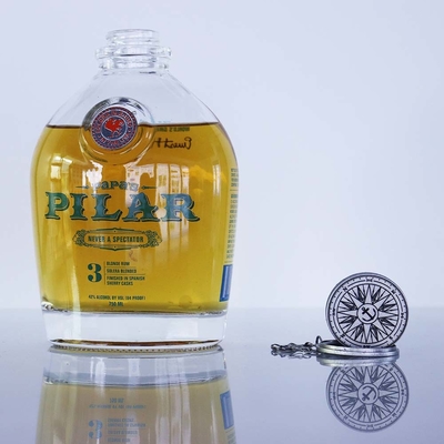 Guter Preis 750ml Pilar Glass Fancy Rum Bottle Super-Flint With Sliver Chain Online